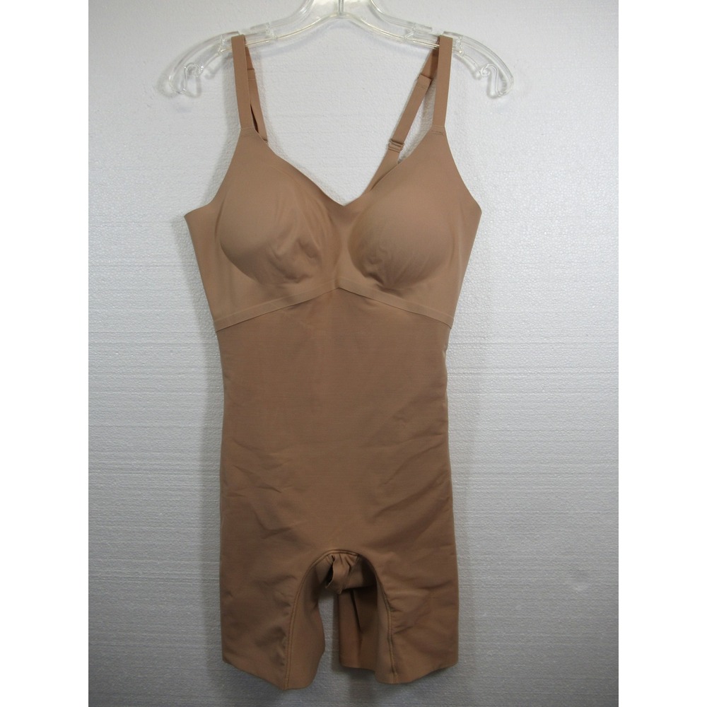 Honeylove Mid Thigh Bodysuit Women Medium Beige tpbs00010